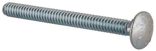 Value Collection - #10-24 UNC 2" Length Under Head, Standard Square Neck, Carriage Bolt - Grade 2 Steel, Zinc-Plated Finish - All Tool & Supply