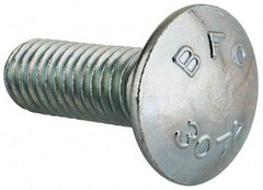 Value Collection - 7/16-14 UNC 1-1/4" Length Under Head, Standard Square Neck, Carriage Bolt - Grade 2 Steel, Zinc-Plated Finish - All Tool & Supply