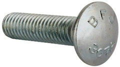 Value Collection - 7/16-14 UNC 1-3/4" Length Under Head, Standard Square Neck, Carriage Bolt - Grade 2 Steel, Zinc-Plated Finish - All Tool & Supply