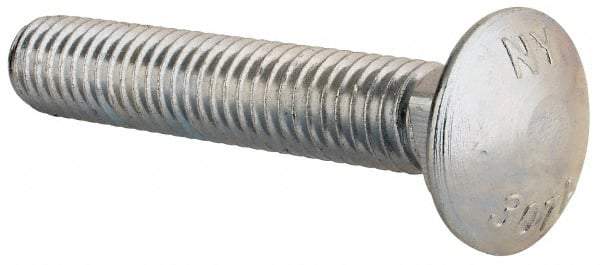 Value Collection - 7/16-14 UNC 2-1/2" Length Under Head, Standard Square Neck, Carriage Bolt - Grade 2 Steel, Zinc-Plated Finish - All Tool & Supply