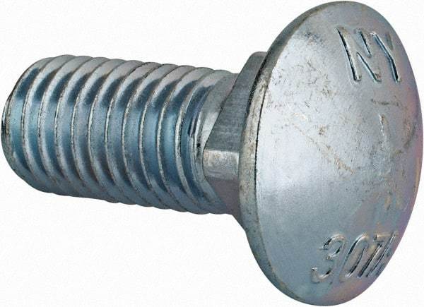 Value Collection - 5/8-11 UNC 1-1/2" Length Under Head, Standard Square Neck, Carriage Bolt - Grade 2 Steel, Zinc-Plated Finish - All Tool & Supply