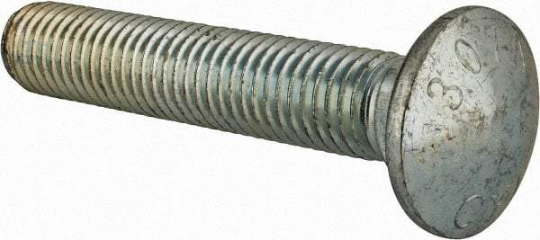 Value Collection - 5/8-11 UNC 3-1/2" Length Under Head, Standard Square Neck, Carriage Bolt - Grade 2 Steel, Zinc-Plated Finish - All Tool & Supply