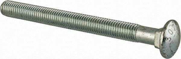 Value Collection - 5/8-11 UNC 7" Length Under Head, Standard Square Neck, Carriage Bolt - Grade 2 Steel, Zinc-Plated Finish - All Tool & Supply