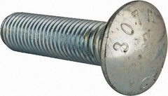 Value Collection - 3/4-10 UNC 3" Length Under Head, Standard Square Neck, Carriage Bolt - Grade 2 Steel, Zinc-Plated Finish - All Tool & Supply