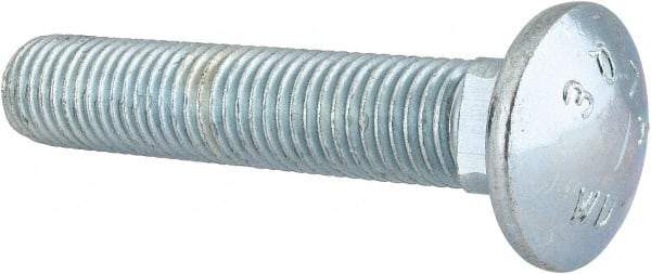 Value Collection - 3/4-10 UNC 4" Length Under Head, Standard Square Neck, Carriage Bolt - Grade 2 Steel, Zinc-Plated Finish - All Tool & Supply