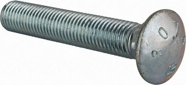 Value Collection - 3/4-10 UNC 4-1/2" Length Under Head, Standard Square Neck, Carriage Bolt - Grade 2 Steel, Zinc-Plated Finish - All Tool & Supply