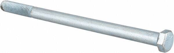 Made in USA - 7/16-14 UNC, 7" Length Under Head Hex Head Cap Screw - Partially Threaded, Grade 5 Alloy Steel, Zinc-Plated Finish, 5/8" Hex - All Tool & Supply