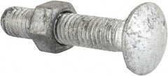 Value Collection - 3/8-16 UNC 2" Length Under Head, Standard Square Neck, Carriage Bolt - Grade 5 Steel, Galvanized Zinc-Plated Finish - All Tool & Supply