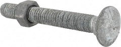 Value Collection - 3/8-16 UNC 3" Length Under Head, Standard Square Neck, Carriage Bolt - Grade 5 Steel, Galvanized Finish - All Tool & Supply