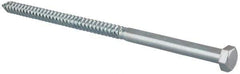 Value Collection - 1/2" Screw, 10" Length Under Head, Steel, Hex Head Lag Screw - Zinc Plated, Grade 2 - All Tool & Supply