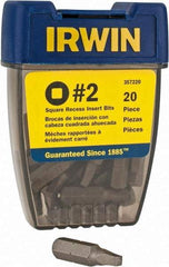 Irwin - 1/4" Drive, #2 Square Recess Screwdriver Bit - 1" OAL - All Tool & Supply