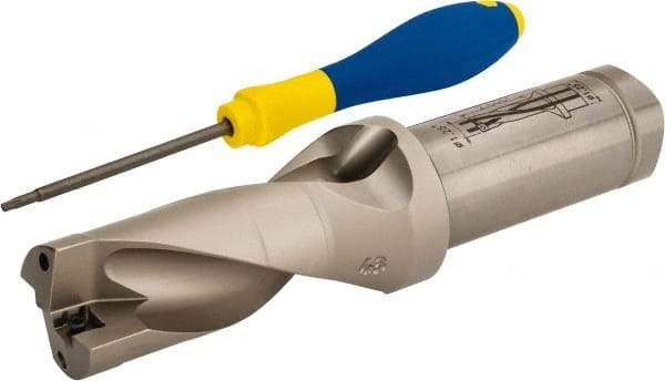 Iscar - 2-1/2" Max Drill Depth, 2xD, 1-1/4" Diam, Indexable Insert Drill - 2 Inserts, 1-1/4" Shank Diam, Straight Shank - All Tool & Supply