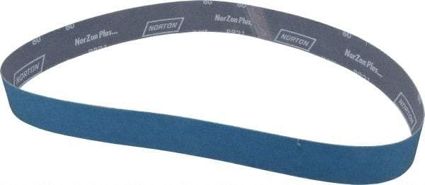 Norton - 2" Wide x 48" OAL, 60 Grit, Zirconia Alumina Abrasive Belt - Zirconia Alumina, Medium, Coated, Y Weighted Cloth Backing, Dry, Series R821 - All Tool & Supply