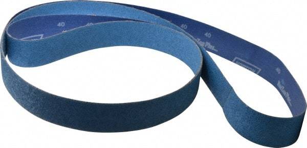 Norton - 2" Wide x 132" OAL, 40 Grit, Zirconia Alumina Abrasive Belt - Zirconia Alumina, Coarse, Coated, Y Weighted Cloth Backing, Series R824 - All Tool & Supply