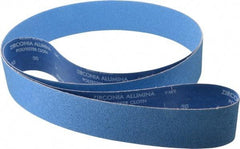 Norton - 3" Wide x 132" OAL, 50 Grit, Zirconia Alumina Abrasive Belt - Zirconia Alumina, Coarse, Coated, Y Weighted Cloth Backing, Series R824 - All Tool & Supply