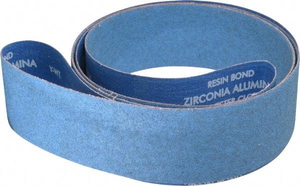 Norton - 3" Wide x 132" OAL, 60 Grit, Zirconia Alumina Abrasive Belt - Zirconia Alumina, Medium, Coated, Y Weighted Cloth Backing, Series R824 - All Tool & Supply