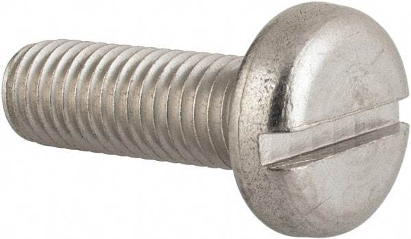 Value Collection - M10x1.50 Metric Coarse, 30mm Length Under Head Slotted Drive Machine Screw - Pan Head, Grade 18-8 & A2 Stainless Steel, Uncoated, Without Washer - All Tool & Supply