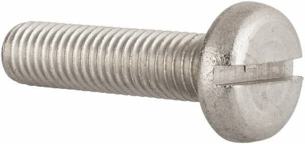 Value Collection - M10x1.50 Metric Coarse, 40mm Length Under Head Slotted Drive Machine Screw - Pan Head, Grade 18-8 & A2 Stainless Steel, Uncoated, Without Washer - All Tool & Supply