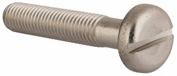 Value Collection - M10x1.50, 55mm Length Under Head Slotted Drive Machine Screw - Pan Head, Grade 18-8 & A2 Stainless Steel, Uncoated, Without Washer - All Tool & Supply