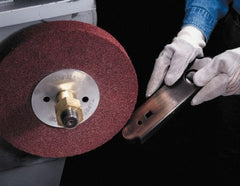 3M - 16" Diam, 1" Face Width, 10" Center Hole, Medium Grade, Aluminum Oxide Deburring Wheel - Convolute, Hard Density 6 Grade, 2,250 RPM - All Tool & Supply