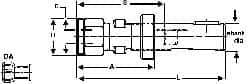 Kennametal - 1/4" to 9/16" Capacity, Threaded Shank, DA100 Collet Chuck - 5.19" OAL - Exact Industrial Supply