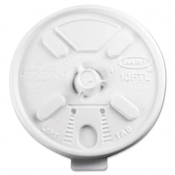 DART - Lift N' Lock Plastic Hot Cup Lids, Fits 10 oz Cups, White, 1000/Carton - All Tool & Supply