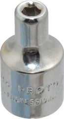 Proto - 1/8", 1/4" Drive, Standard Hand Socket - 6 Points, 7/8" OAL, Chrome Finish - All Tool & Supply