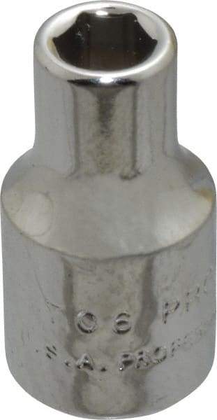 Proto - 3/16", 1/4" Drive, Standard Hand Socket - 6 Points, 7/8" OAL, Chrome Finish - All Tool & Supply