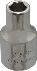 Proto - 3/16", 1/4" Drive, Standard Hand Socket - 6 Points, 7/8" OAL, Chrome Finish - All Tool & Supply