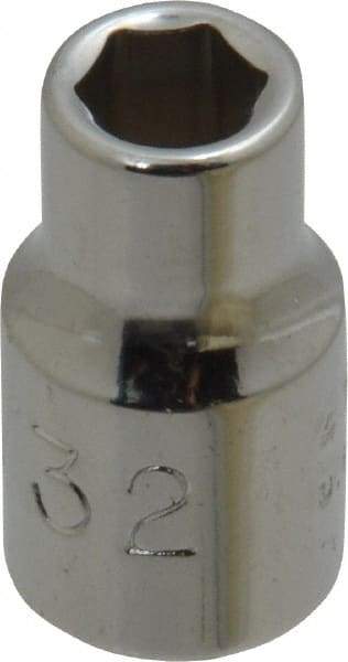 Proto - 7/32", 1/4" Drive, Standard Hand Socket - 6 Points, 7/8" OAL, Chrome Finish - All Tool & Supply