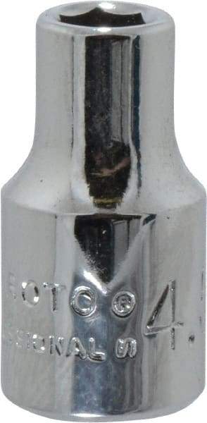 Proto - 1/4" Drive, Standard Hand Socket - 6 Points, 7/8" OAL, Chrome Finish - All Tool & Supply