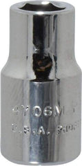 Proto - 1/4" Drive, Standard Hand Socket - 6 Points, 7/8" OAL, Chrome Finish - All Tool & Supply