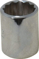 Proto - 1/2", 1/4" Drive, Standard Hand Socket - 12 Points, 7/8" OAL, Chrome Finish - All Tool & Supply