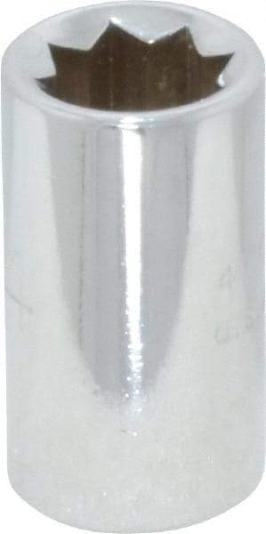 Proto - 1/4", 1/4" Drive, Standard Hand Socket - 8 Points, 7/8" OAL, Chrome Finish - All Tool & Supply