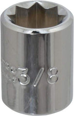 Proto - 3/8", 1/4" Drive, Standard Hand Socket - 8 Points, 7/8" OAL, Chrome Finish - All Tool & Supply