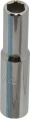 Proto - 1/4", 1/4" Drive, Deep Hand Socket - 6 Points, 2" OAL, Chrome Finish - All Tool & Supply