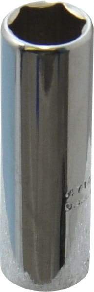 Proto - 7/16", 1/4" Drive, Deep Hand Socket - 6 Points, 2" OAL, Chrome Finish - All Tool & Supply