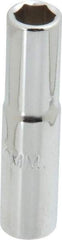 Proto - 1/4" Drive, Deep Hand Socket - 6 Points, 1-15/16" OAL, Chrome Finish - All Tool & Supply