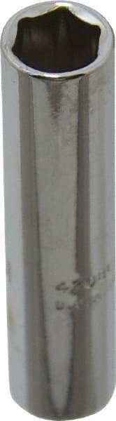 Proto - 1/4" Drive, Deep Hand Socket - 6 Points, 1-15/16" OAL, Chrome Finish - All Tool & Supply