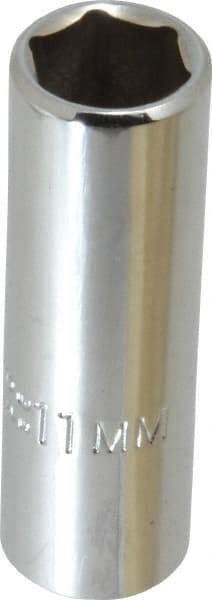 Proto - 1/4" Drive, Deep Hand Socket - 6 Points, 1-15/16" OAL, Chrome Finish - All Tool & Supply