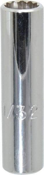 Proto - 11/32", 1/4" Drive, Deep Hand Socket - 12 Points, 2" OAL, Chrome Finish - All Tool & Supply