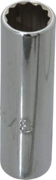 Proto - 3/8", 1/4" Drive, Deep Hand Socket - 12 Points, 2" OAL, Chrome Finish - All Tool & Supply