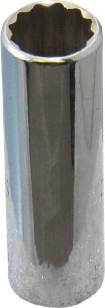 Proto - 7/16", 1/4" Drive, Deep Hand Socket - 12 Points, 2" OAL, Chrome Finish - All Tool & Supply