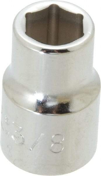 Proto - 3/8", 3/8" Drive, Standard Hand Socket - 6 Points, 1-3/32" OAL, Chrome Finish - All Tool & Supply