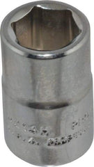 Proto - 7/16", 3/8" Drive, Standard Hand Socket - 6 Points, 1-3/32" OAL, Chrome Finish - All Tool & Supply