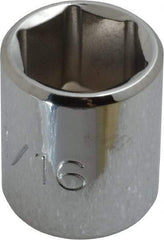 Proto - 11/16", 3/8" Drive, Standard Hand Socket - 6 Points, 1-1/8" OAL, Chrome Finish - All Tool & Supply