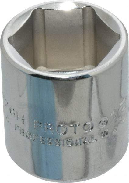 Proto - 13/16", 3/8" Drive, Standard Hand Socket - 6 Points, 1-3/16" OAL, Chrome Finish - All Tool & Supply