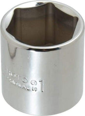 Proto - 1", 3/8" Drive, Standard Hand Socket - 6 Points, 1-3/8" OAL, Chrome Finish - All Tool & Supply