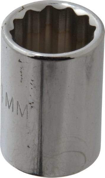 Proto - 3/8" Drive, Standard Hand Socket - 12 Points, 1-1/8" OAL, Chrome Finish - All Tool & Supply