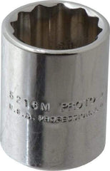 Proto - 3/8" Drive, Standard Hand Socket - 12 Points, 1-1/8" OAL, Chrome Finish - All Tool & Supply